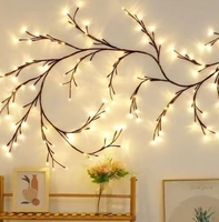Guirlande lumineuse LED en rotin, autocollants muraux Saint-Valentin, lumières d'ambiance colorées pour intérieur et extérieur, alimentées par USB, décoration de maison pour les fêtes