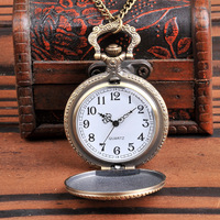 Reloj de Bolsillo de Cuarzo con Temática del Cuerpo de Marines de los Estados Unidos, Estilo Antiguo y Vintage, Color Rojo, con Cadena y Collar, Ideal para Regalo