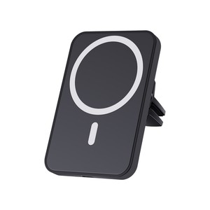 Support de charge magnétique sans fil pour voiture, chargeur rapide 15W, fixation sur grille d'aération, plastique noir et blanc - Product Image 1
