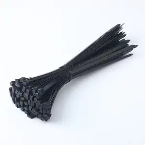 Black Cable Tie Wire Zip Tie Self-locking PA 66 Nylon Free Customized Nylon Coated Cable Ties Bunding Wires