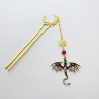 1 pièce Pince à cheveux vintage en alliage de zinc, motif Épée de dragon Aile Quatrième, accessoire de coiffure One Piece