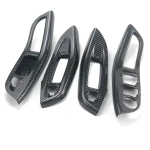 Carbon ABS Car Window Lifter Panel Frame Decoration Cover Trim Sticker For Ford Focus MK 3 4 MK3 MK4 4Pcs/Set accessories