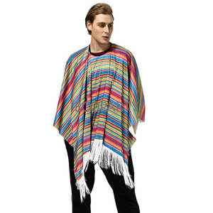 DROP SHIP <span class=keywords><strong>Pas</strong></span> <span class=keywords><strong>Cher</strong></span> Prix Adultes Enfants Fête Festive Mexique Style Cosplay <span class=keywords><strong>Cape</strong></span> Ethnique Mexicain Coloré Rayé Capes Costumes - Product Image 5