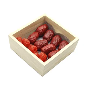 Unvollendete quadratische Süßigkeiten Schokolade Servieren Kiefer Display Holz schalen für Lebensmittel