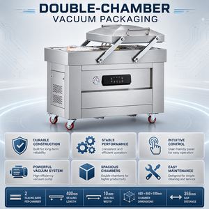 Máquina de Envasado al Vacío de Doble Cámara con Pantalla Táctil Comercial, Sellado Doble de 400 mm para Carne, Mariscos y Procesamiento de Alimentos - Product Image 6
