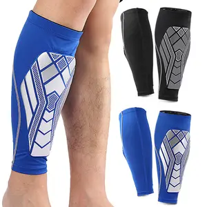 Custom Logo Honeycomb Anti-Colliision Soccer Calf Brace Support Cycling Leg Protection Shin Calf Support For Leg Pain Relief