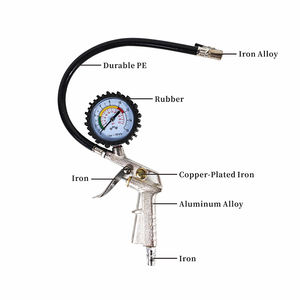 Araba otomobil tekerlek ölçüm araçları için dijital basınç göstergesi ile lastik hava şişirme tabancası - Product Image 3