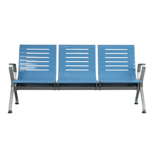 Sillas de Espera Hewei LC154 H1, Banco Metálico en Forma de Línea con Pasamanos, Color Azul Cielo, Asientos Públicos - Product Image 2