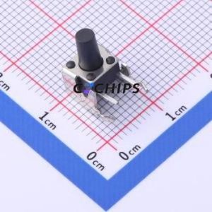 TS-KG02N-BB95F Tactile Switch Through hole Component (THT) Switch Single Pole Single Throw Round Button 2.5N Right Angle Insert - Product Image 1