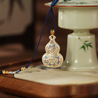 Collier en coton avec pendentif gourde bleue en alliage pour femme TANGPEI, bijoux tendance