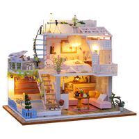 Kit de construction en bois en gros, Villa moderne multi-étages, Puzzle 3D DIY, Maison de poupée miniature, Jouet artisanal de collection relaxant pour adolescents