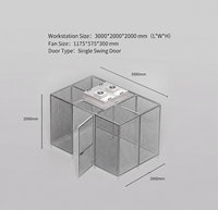 Poste de travail portable Clean Booth avec filtre HEPA FFU et rideau antistatique en PVC pour l'assemblage en laboratoire électronique