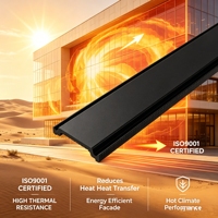Bande de rupture thermique pour profilé aluminium PA66GF25, barre isolante en polyamide, système d'enveloppement de bâtiment à économie d'énergie
