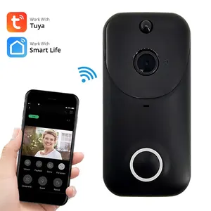 高品质图雅应用Wifi简易安装门电话户外无线对讲无线1080视频智能门铃