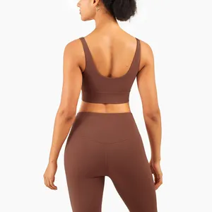 2022 New U-shaped Beautiful Back Sports Underwear European And American Fashion Shockproof Gather Fitness Running Yoga Vest