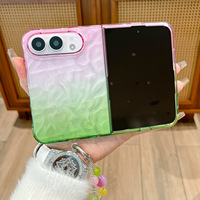 Étui de téléphone portable pliable de luxe transparent à effet d'ondulation de l'eau, texture froissée, antichoc pour iPhone Duo