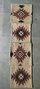 Housse de coussin artisanale style sud-ouest, motif tribal géométrique bohème, beige et marron, pour canapé, salon, chambre, décoration rustique pour la maison - Product Image 5
