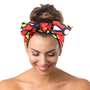 Modernas Bandas para la Cabeza con Lazos y Estampados Étnicos Africanos para Mujer, de Poliéster, para Yoga, Deportes y Entrenamiento, con Forro de Satén, 2023 - Product Image 1