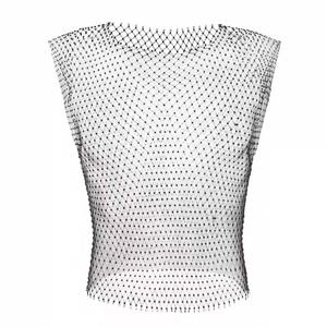 Débardeur en nylon pour homme, orné de strass, style maille filet, séchage rapide, transparent, coupe <span class=keywords><strong>musclée</strong></span>, <span class=keywords><strong>sexy</strong></span>, pour club de nuit, Bungee - Product Image 3