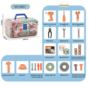 Ensemble d'outils pour enfants de 144 pièces, jeu de simulation de démontage avec tournevis électrique, boîte de rangement, construction de formes 3D, cadeau d'ingénierie - Product Image 6