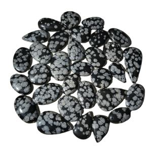 Pierre précieuse en obsidienne flocon de neige 100% naturelle de haute qualité, magnifiquement percée, cristal de guérison pour bijoux, 20-45 mm, 8-12 g - Product Image 1