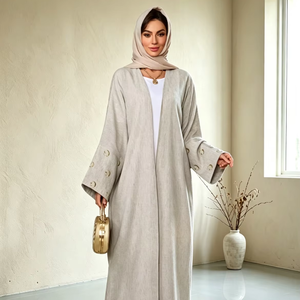 Nouvelle Robe Longue Kimono Kaftan Abaya en Rayonne Élégante et Modeste pour Femmes - Product Image 1