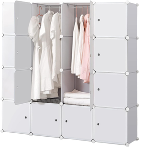 Armadio Moderno Regolabile con Più Ante, Guardaroba <span class=keywords><strong>Salvaspazio</strong></span> per Cameretta Bambini e Soggiorno - Product Image 2