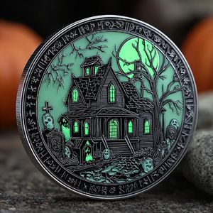 Casa <span class=keywords><strong>de</strong></span> bruja moneda conmemorativa Aleación <span class=keywords><strong>de</strong></span> Halloween artesanía coleccionable recuerdo regalo moneda Venta caliente - Product Image 5