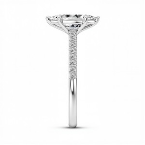 Bague de fiançailles en or 10KT 14KT 18KT en argent sterling 925 avec diamant de laboratoire taille marquise 1,00 carat pour femme, couleur VVS VS EF - Product Image 2