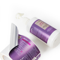 Étiquettes personnalisées de luxe pour sérum, cosmétiques imperméables, logo métallique violet, autocollant pour soins de la peau, flacon de lotion, étiquettes d'emballage BOPP
