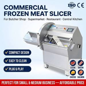 Machine à hacher industrielle automatique, lame en acier inoxydable, épaisseur réglable, capacité de 500-600 kg/h pour viande fraîche congelée - Product Image 1