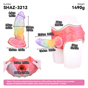 Funda de pene hueca usable con arcoíris ilusorio de llamas coloridas eficazmente para agrandar el pene, juguete sexual de silicona - Product Image 5