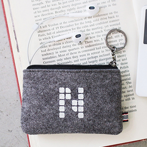 Mini monedero de fieltro de poliéster 100% para mujer personalizado con cremallera - Product Image 1