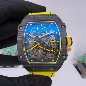 Luxury RM67-02 Black Knight Yellow Skeleton <b>7</b>.8mm Carbon Fiber <b>Watch</b>, Real Balance Wheel at <b>7</b> O Clock, 60-Hour Power Reserve - Product Image 3