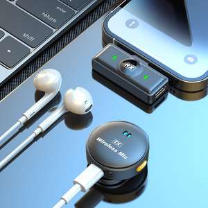 Q8 2,4G Micrófono de solapa inalámbrico dual Botón de cancelación de ruido Micrófono para transmisión en vivo Entrevista Grabación de escenario - Product Image 2