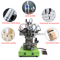 Machine d'impression sérigraphique pneumatique pour bouteilles rondes, imprimante semi-automatique de bureau pour surfaces courbes, pour bouteilles cylindriques, canettes, bocaux