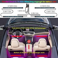 12 LED Accessoires Intérieurs de Voiture Lumières d'Ambiance Bandes Lumineuses LED Intelligentes Avec Application RGB Décoration de Pédale Auto et de Voiture