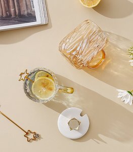 Nouvelle tasse en verre borosilicate isolée, design élégant, avec couvercle et cuillère, résistante à la chaleur et au vent, pour le bureau, le thé, le café, le lait et l'eau - Product Image 5