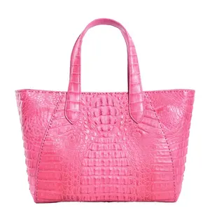 Lady bags leather tote hot pink women fashion shopping bags crocodile skin every days handbags brand lady purse