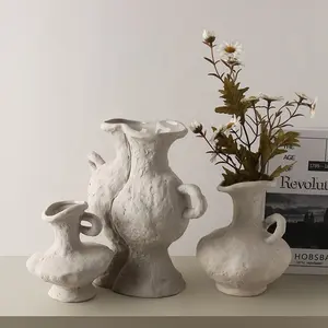 Jarrón de cerámica, adornos de cerámica para decoración del hogar, jarrones de arcilla Vintage Retro Para sala de estar, arreglo de flores