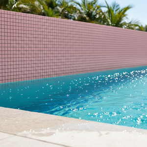 Carrelage mural et <span class=keywords><strong>de</strong></span> sol en mosaïque céramique rose facile à nettoyer, fabrication populaire, fourni par l'usine <span class=keywords><strong>de</strong></span> Foshan pour piscines - Product Image 4