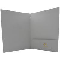Carpeta Vertical de 229*305mm con un Solo Bolsillo y Ranura para Tarjetas, Papel Cobre de 300g, Impresión de Logotipo Personalizado, Carpeta de Presentación