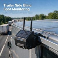 Sistema de Monitoreo de Punto Ciego BSD Inalámbrico Solar Digital de 2.4G, Sensor AHD, Cámara Solar Impermeable de 1080P para Camiones Pesados y Semirremolques