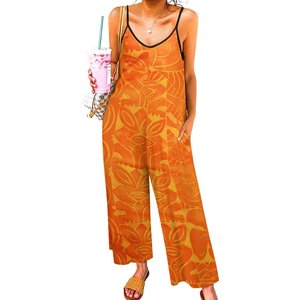 Tute allentate da donna di Design tribale <span class=keywords><strong>Elei</strong></span> polinesiano con bretelle Casual personalizzate con stampa Fitness a gamba larga inverno tutine in tessuto 6XL - Product Image 3