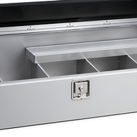 Boîte à outils en aluminium 5052 pour camionnette, avec séparateurs et plateau à outils, verrouillable, pour benne de pick-up