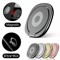 Extrêmement mince luxe métal universel téléphone magnétique voiture téléphone portable prise support support support accessoires bague