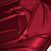 Ensemble de draps plats en satin de soie de style américain 4 pièces à motif solide