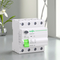 Interruptor de Corriente de Fuga a Tierra de Riel DIN 4P 63A 30mA 300mA, Disyuntor Diferencial RCCB RCD 10KA Tipo B, Interruptor de Circuito en Miniatura TORD4B-63 400V