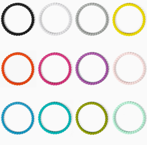Round <b>Bead</b> <b>Silicone</b> Wristband, Drop-shaped Eco-friendly Bracelet <b>Beads</b> Raw Material - Product Image 2