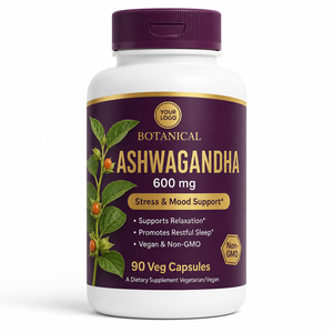 Cápsulas de <span class=keywords><strong>Ashwagandha</strong></span> de Marca Privada OEM, Extracto de Raíz, Alivio del Estrés, Empaque Personalizado, Venta al Por Mayor, <span class=keywords><strong>Suplemento</strong></span> Vegano - Product Image 1
